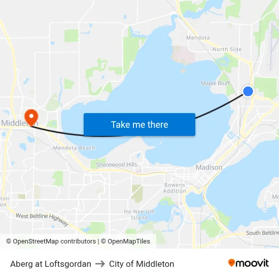 Aberg at Loftsgordan to City of Middleton map