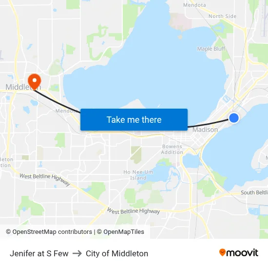 Jenifer at S Few to City of Middleton map