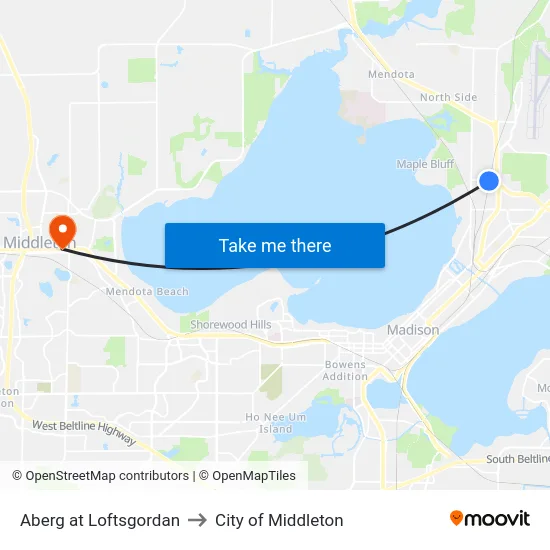 Aberg at Loftsgordan to City of Middleton map