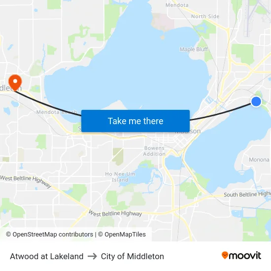 Atwood at Lakeland to City of Middleton map