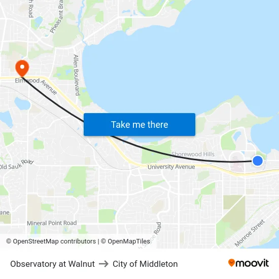 Observatory at Walnut to City of Middleton map