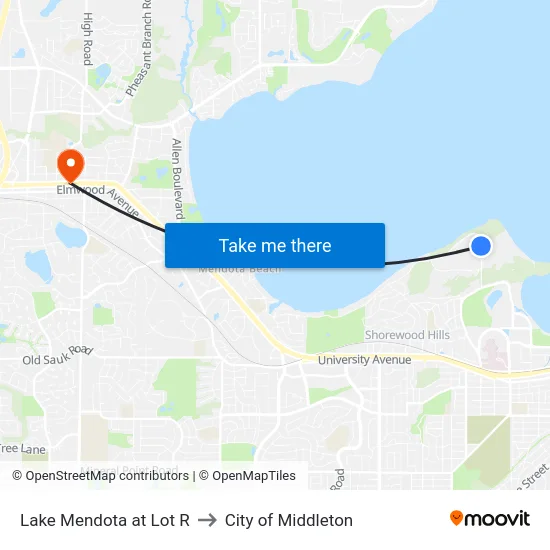 Lake Mendota at Lot R to City of Middleton map