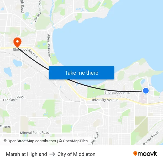 Marsh at Highland to City of Middleton map