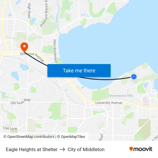Eagle Heights at Shelter to City of Middleton map