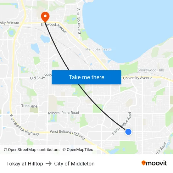 Tokay at Hilltop to City of Middleton map