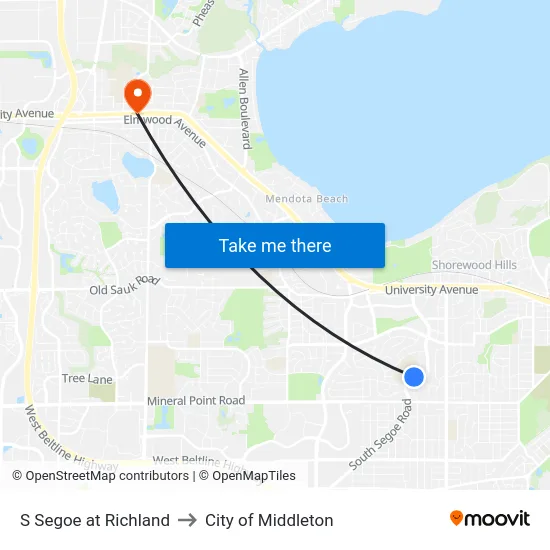 S Segoe at Richland to City of Middleton map