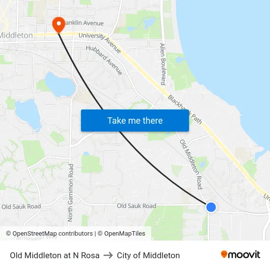 Old Middleton at N Rosa to City of Middleton map
