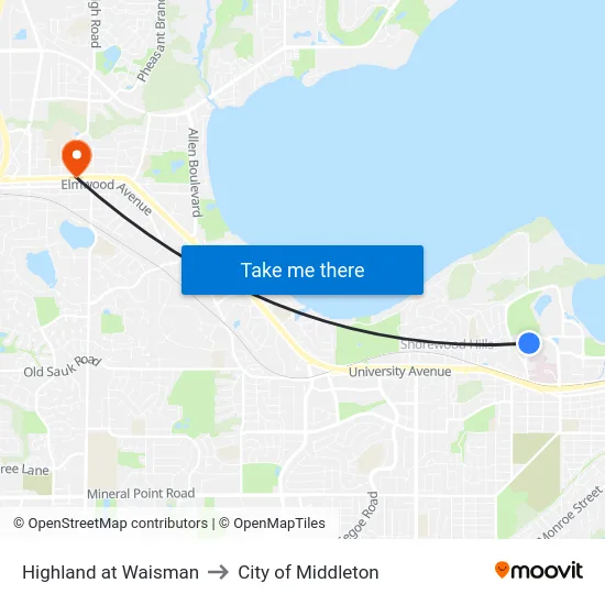 Highland at Waisman to City of Middleton map
