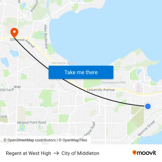 Regent at West High to City of Middleton map