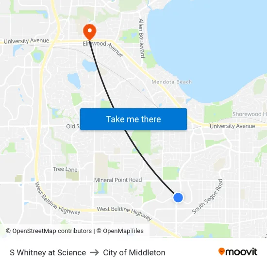 S Whitney at Science to City of Middleton map