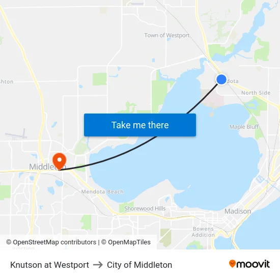 Knutson at Westport to City of Middleton map