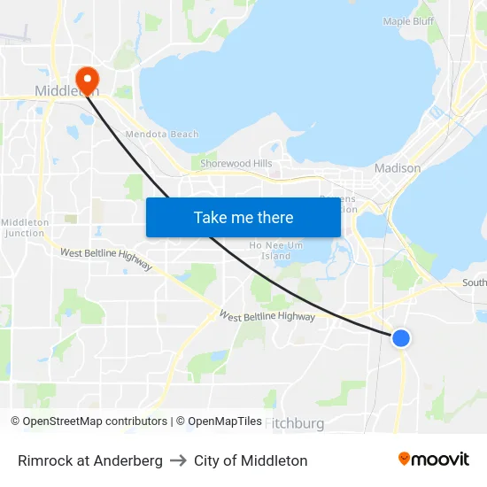 Rimrock at Anderberg to City of Middleton map