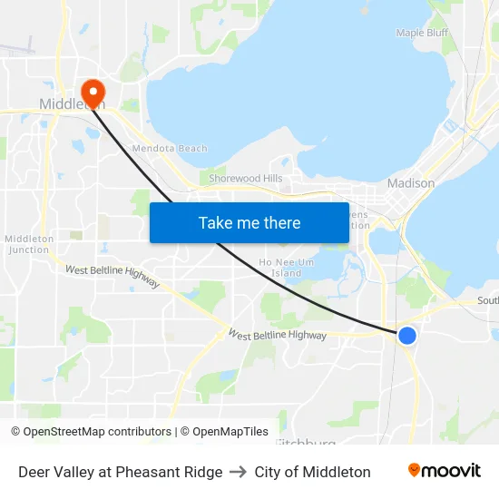 Deer Valley at Pheasant Ridge to City of Middleton map