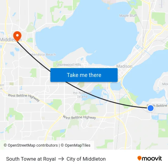 South Towne at Royal to City of Middleton map