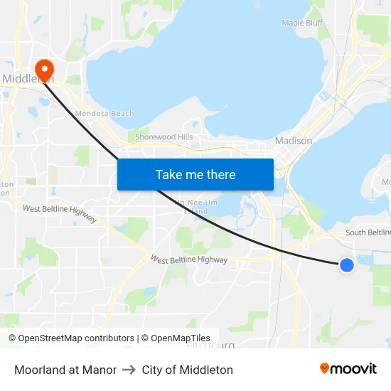 Moorland at Manor to City of Middleton map
