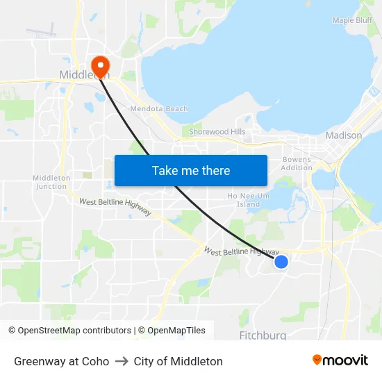 Greenway at Coho to City of Middleton map
