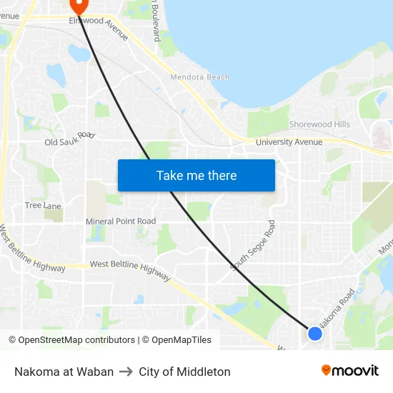 Nakoma at Waban to City of Middleton map