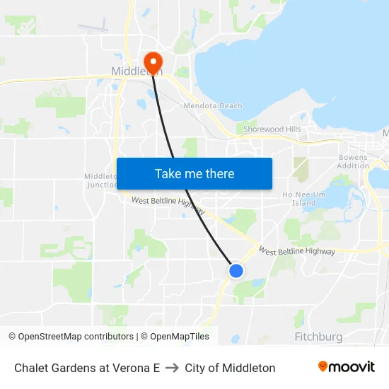 Chalet Gardens at Verona E to City of Middleton map