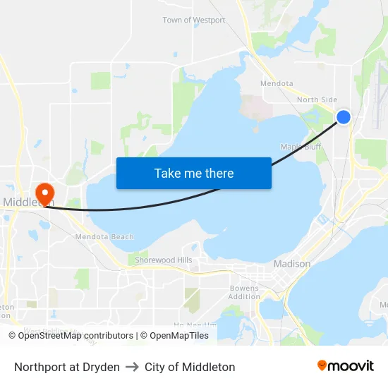 Northport at Dryden to City of Middleton map