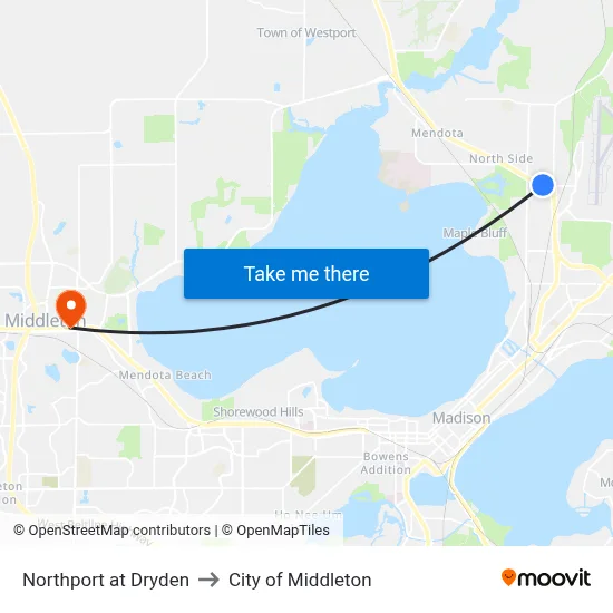 Northport at Dryden to City of Middleton map