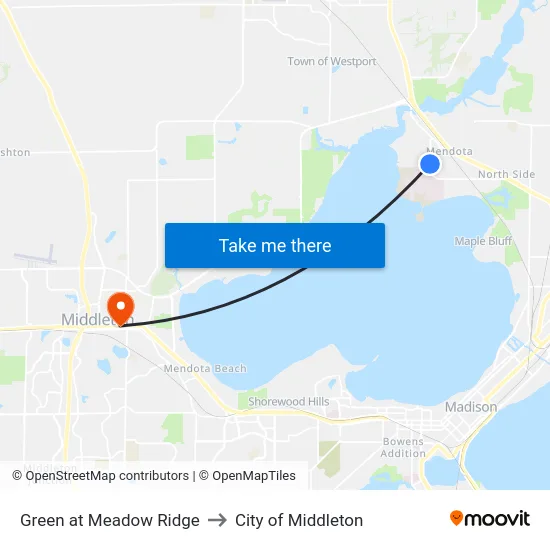 Green at Meadow Ridge to City of Middleton map