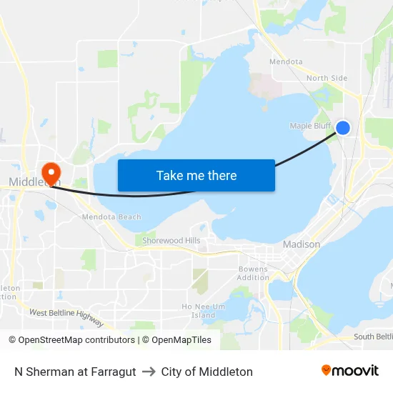 N Sherman at Farragut to City of Middleton map