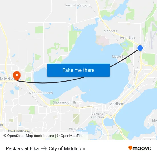 Packers at Elka to City of Middleton map