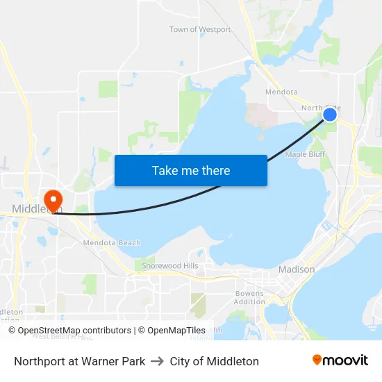 Northport at Warner Park to City of Middleton map