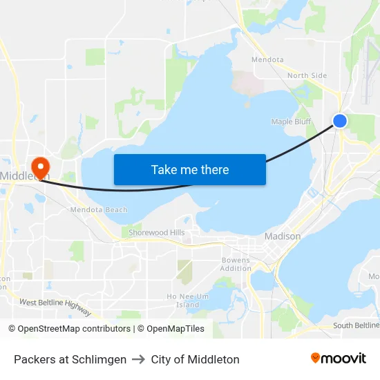 Packers at Schlimgen to City of Middleton map