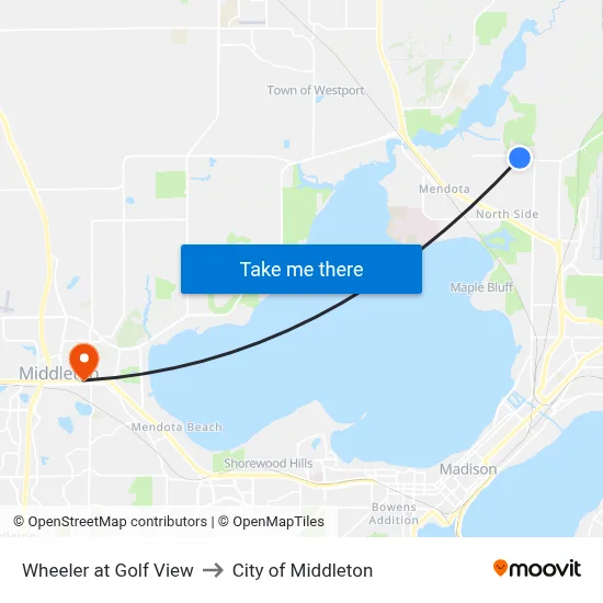 Wheeler at Golf View to City of Middleton map