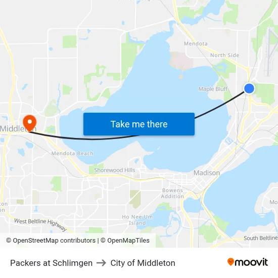 Packers at Schlimgen to City of Middleton map