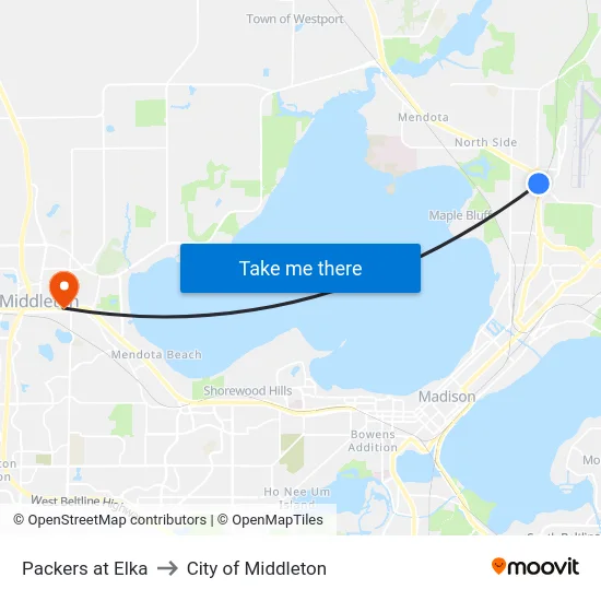 Packers at Elka to City of Middleton map