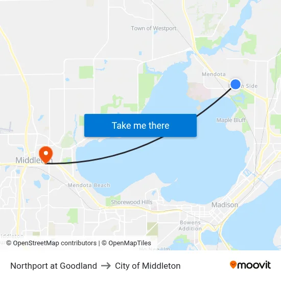 Northport at Goodland to City of Middleton map