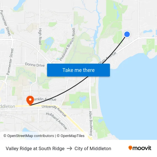 Valley Ridge at South Ridge to City of Middleton map