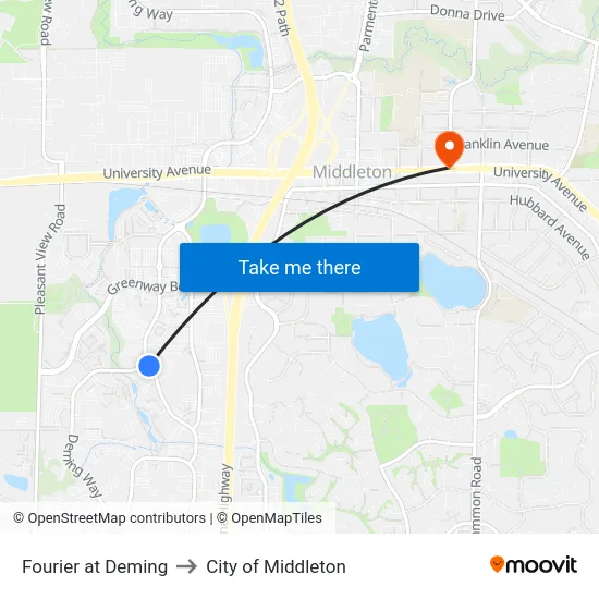 Fourier at Deming to City of Middleton map