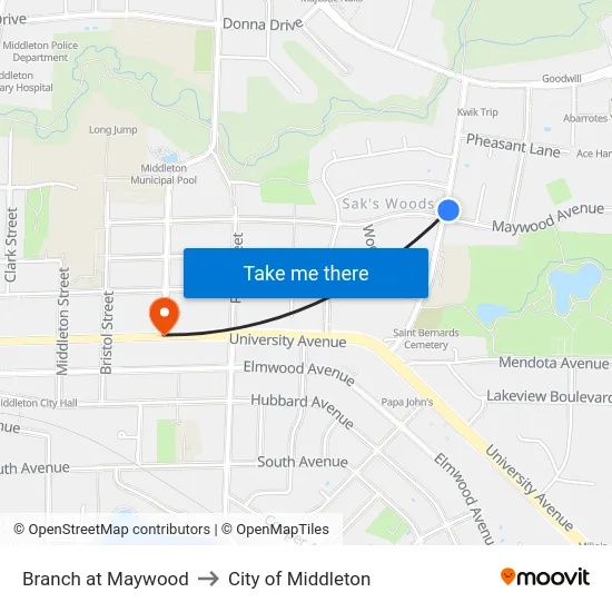 Branch at Maywood to City of Middleton map