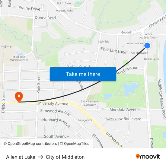 Allen at Lake to City of Middleton map
