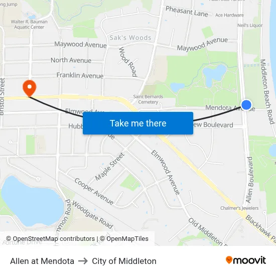 Allen at Mendota to City of Middleton map