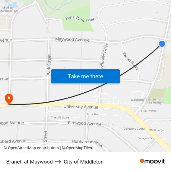 Branch at Maywood to City of Middleton map