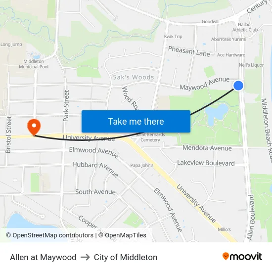 Allen at Maywood to City of Middleton map