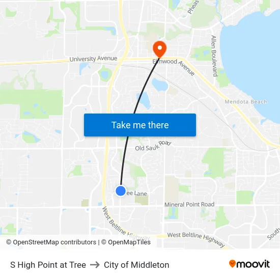 S High Point at Tree to City of Middleton map
