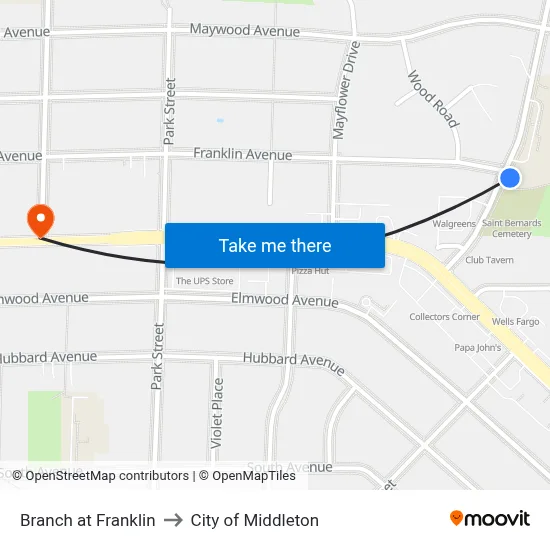 Branch at Franklin to City of Middleton map