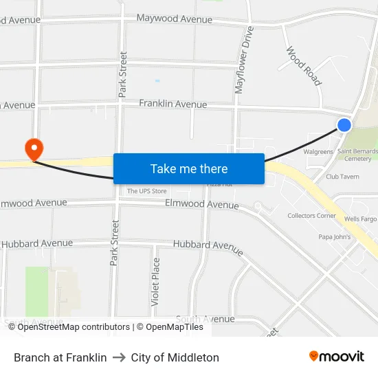 Branch at Franklin to City of Middleton map