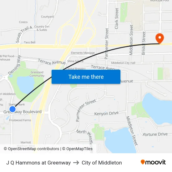 J Q Hammons at Greenway to City of Middleton map