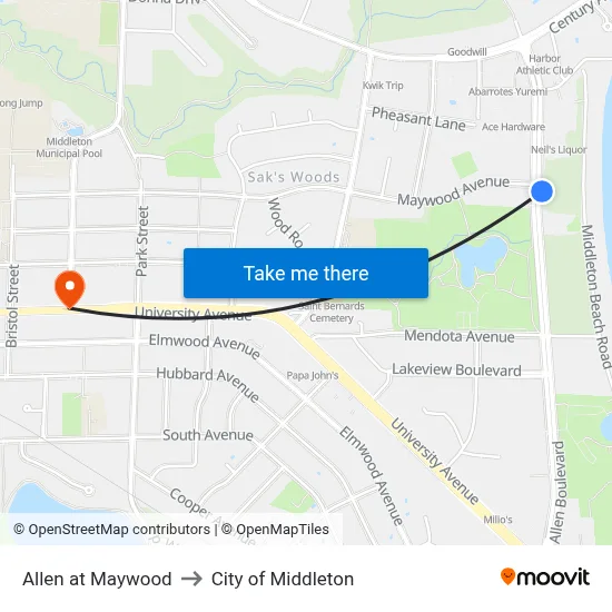 Allen at Maywood to City of Middleton map