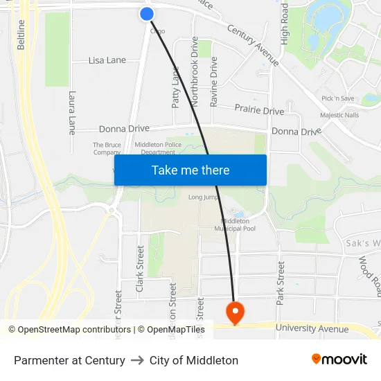 Parmenter at Century to City of Middleton map