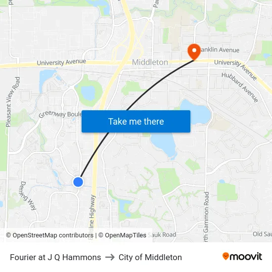 Fourier at J Q Hammons to City of Middleton map