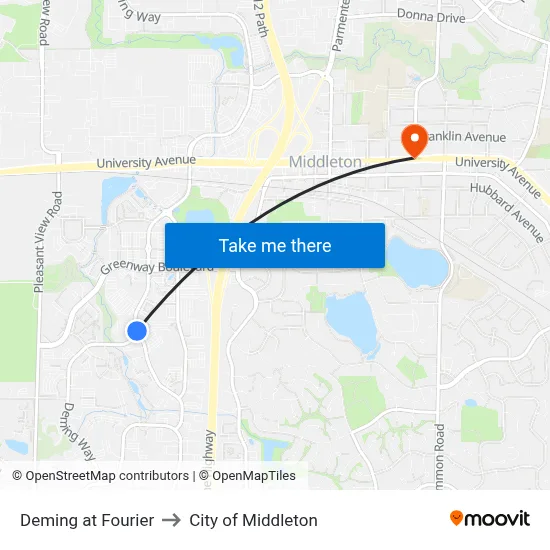 Deming at Fourier to City of Middleton map