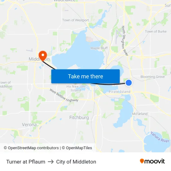 Turner at Pflaum to City of Middleton map