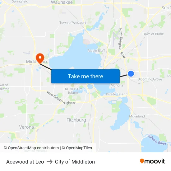 Acewood at Leo to City of Middleton map